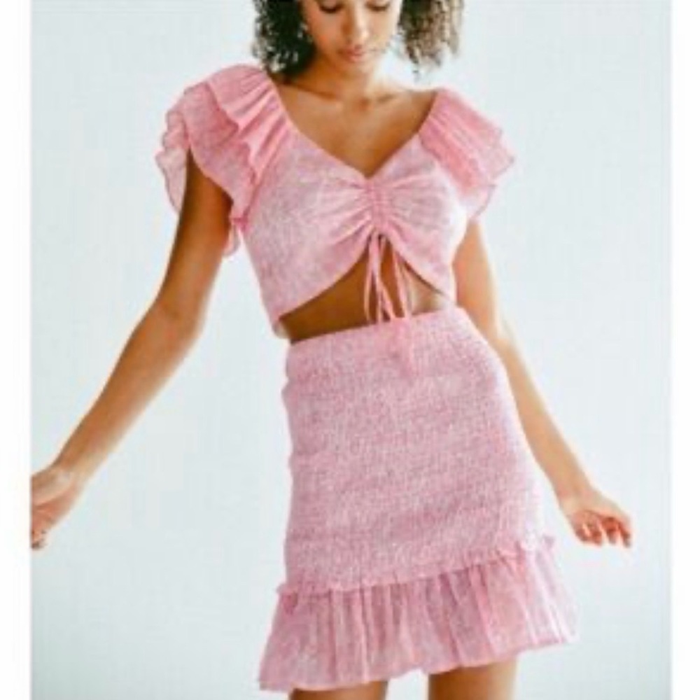Lili Sidinio Pink Smocked Skirt, Size Small